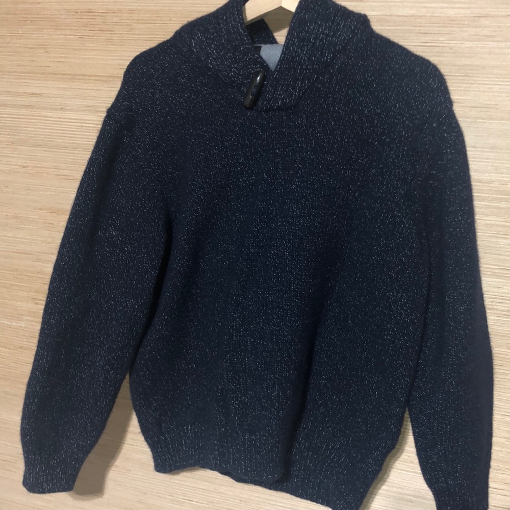Jos A Bank Blue Wool Sweater with Toggle Closure